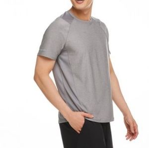 Mens Grey Athletic Sport T-shirt Short Sleeves Shirt size XL